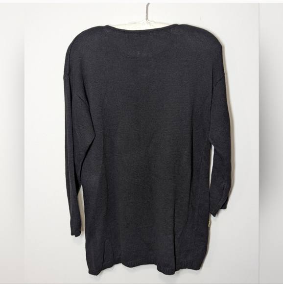 Womens Sweater Dress Black & Gold Beaded Spangles Size Small VTG 80s L'EAU VIVE - Picture 5 of 15